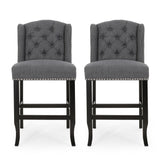 Vienna - Fabric Tufted Counter Stool With Nailhead Accents (Set of 2)