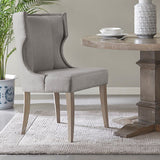 Upholstered Wingback Dining Chair - Light Gray
