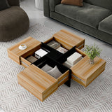 Wallace - Coffee Table With 4 Hidden Storage Compartments - Brown