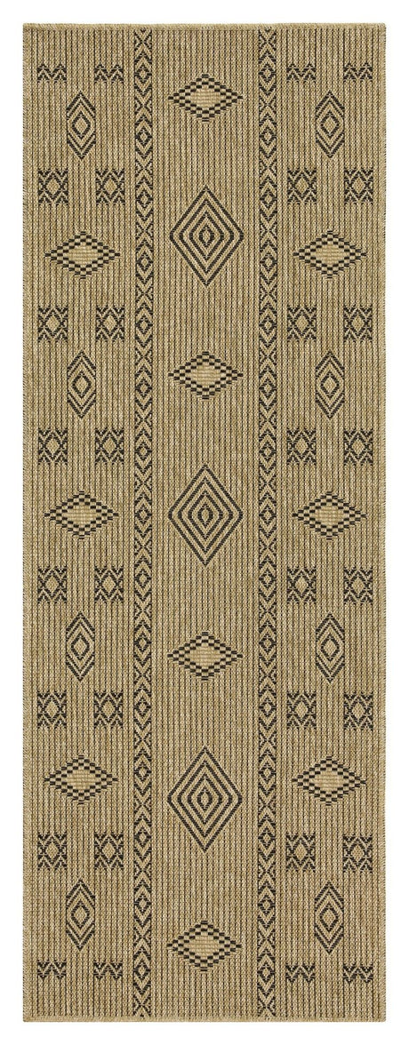 Earth - 7'10" X 10'3" Indoor, Outdoor Area Rug - Natural / Black