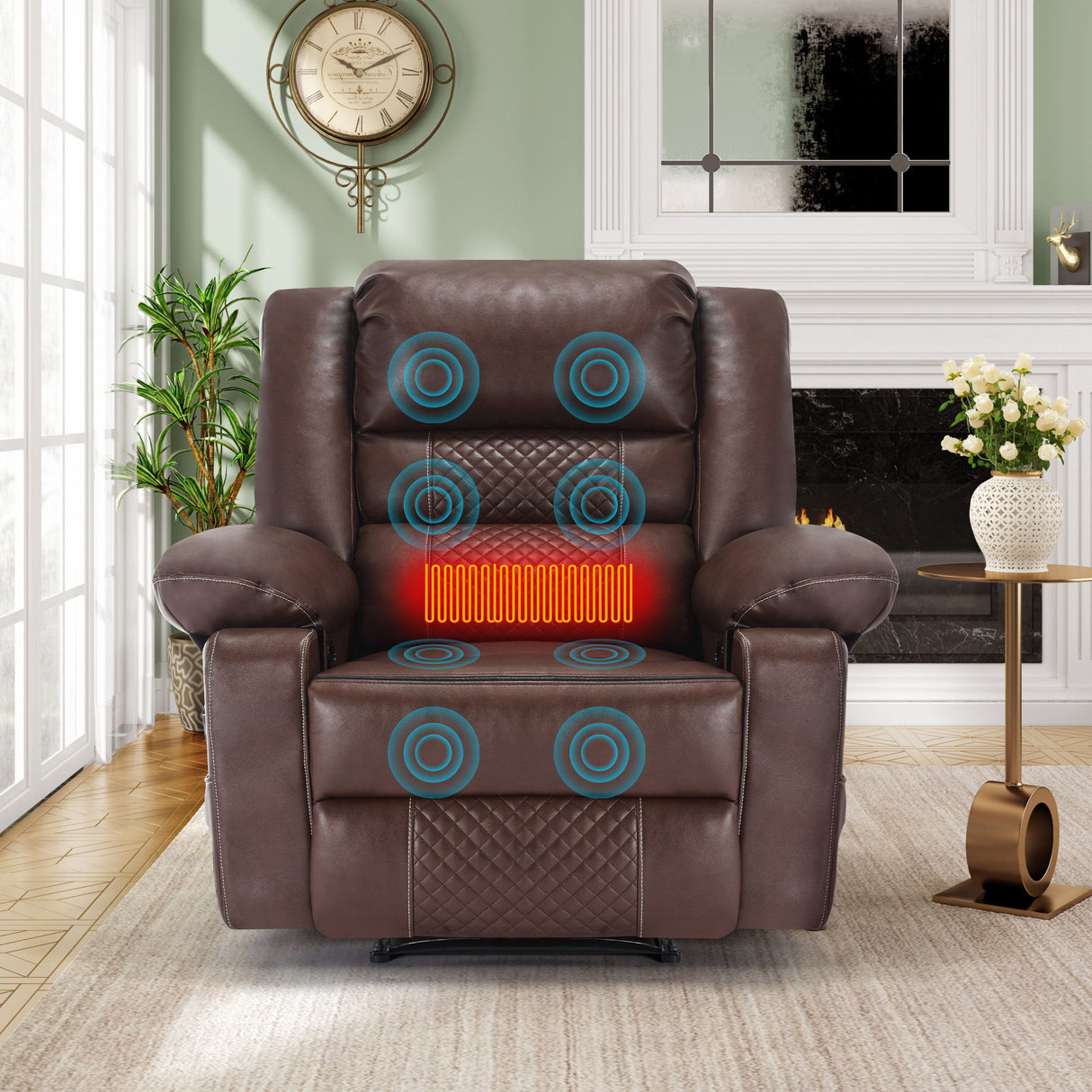 Breathable Leather Massage Recliner Manual Chair