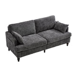 Chenille 2 Seater Sofa With LED Light, USB Charging Port, And Storage Bag