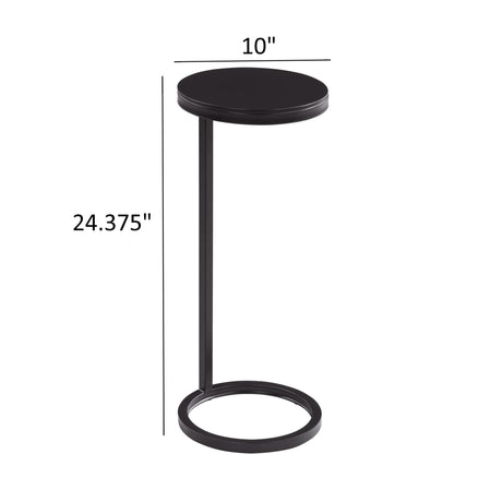 Yancey - Round Metal Accent Table - Antique Bronze