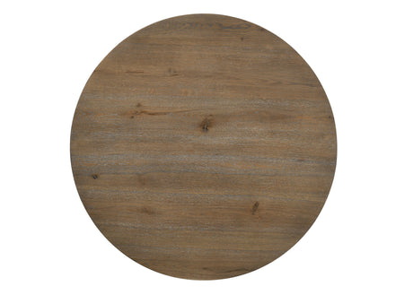 Brutus - Contemporary Round Dining Table With Wheat Colored Base - Vintage Walnut