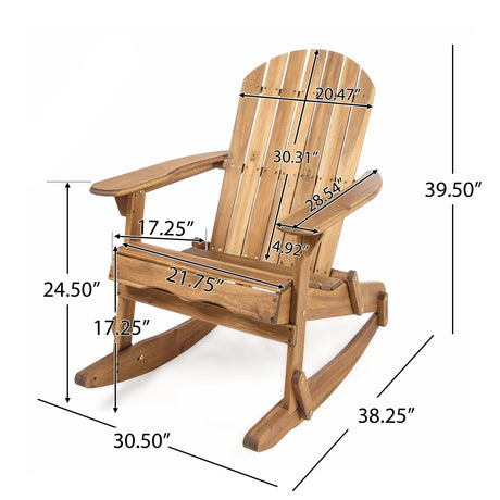 Outdoor Adirondack Rocking Chair With Hand Crafted Details