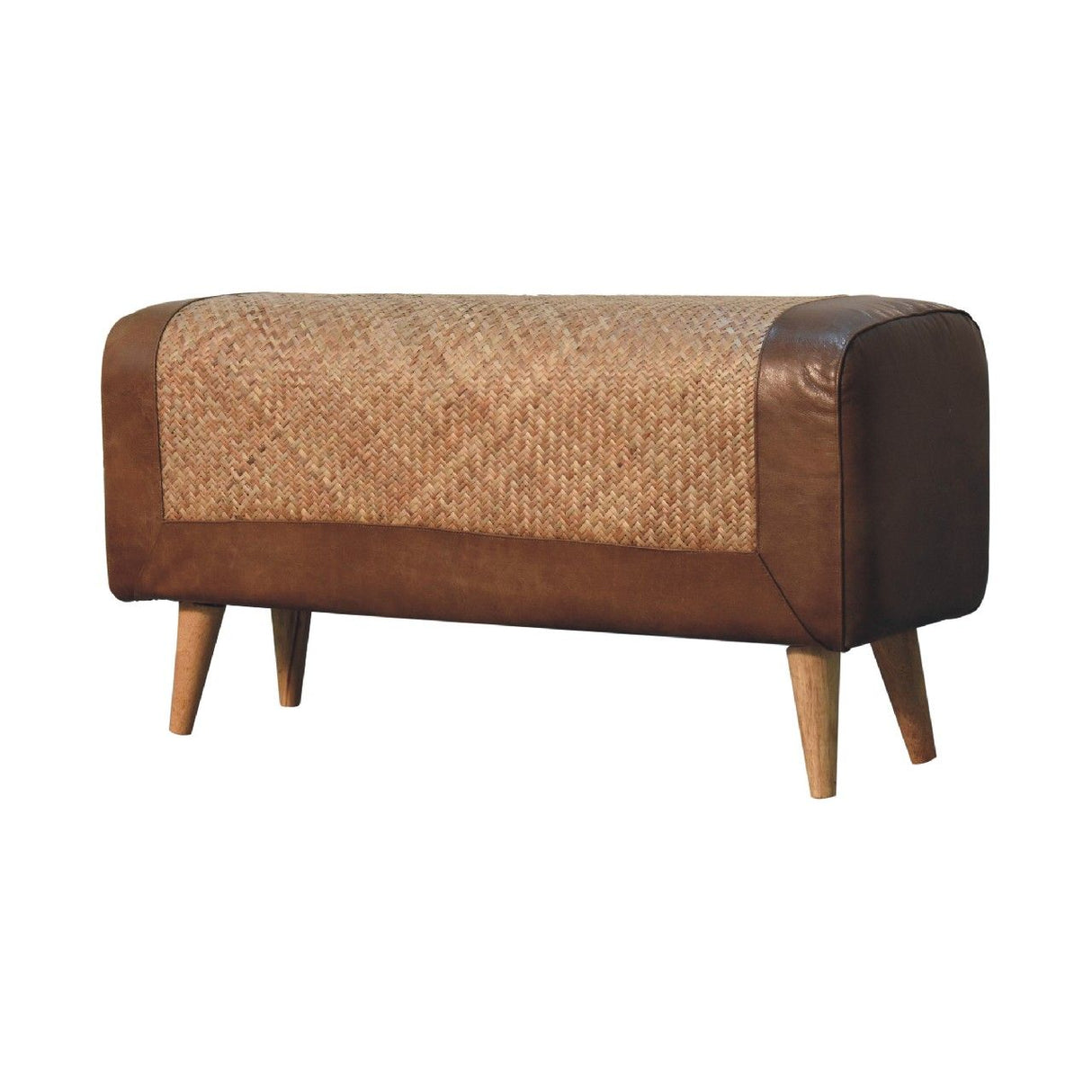 Buffalo - Large Seagrass Hide Nordic Bench - Oak