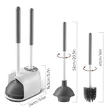 Toilet Brush And Holder Set With Stand, Bathroom Cleaning Tool Plastic - White