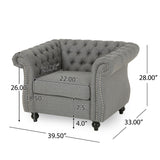 Nexuson - Upholstered Chesterfield Chair With Deep Tufted And Nailhead Trim