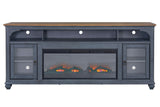 Americana - 86 In Fireplace TV Stand For TVs Up To 95" - Blue
