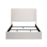 Caron - Upholstered Wingback Bed With High Headboard