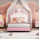 Upholstered Princess Platform Bed With Crown Headboard