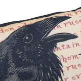 Crow Happy Halloween Pillow - Beige / Black
