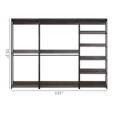 Monica - Wood Walk In Closet System With Spacious Drawer In Wood And Metal Frame - Gray