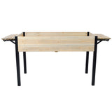 Raised Garden Bed With Metal Legs And Folding Storage Shelf
