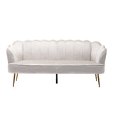 Modern Glam 3 Seater Sofa With Velvet Texture