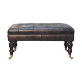Buffalo - Leather Ottoman With Castor Legs