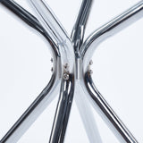 Compact Dining Table With Glass Top - Chrome