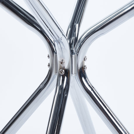 Compact Dining Table With Glass Top - Chrome