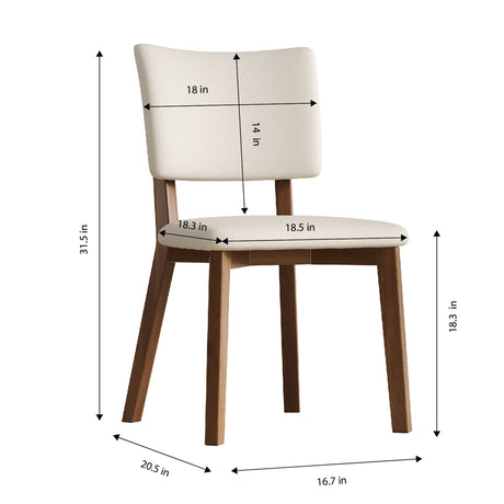 Dining Chair (Set of 2) - White / Deep Walnut