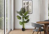 55" Tall, Artificial Plant, Monstera Tree, Indoor, Faux, Fake, Floor, Greenery, Potted, Real Touch, Decorative - Green / Black