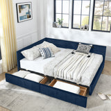 Upholstered Bed Frame With Tufted Backrest And Armrests
