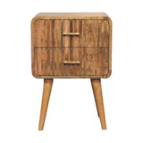 T Bar Ridged Nightstand - Oak