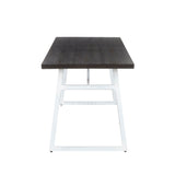 Geo - Industrial Dining Table - Vintage White / Espresso