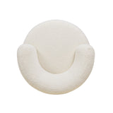 Fuji - 360 Swivel Low Barrel Back Accent Chair - Ivory White