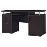 Modern Office Computer Desk With 2 Drawers, Adjustable Shelf, Slide Out Keyboard Tray