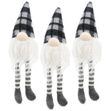 3 Pieces Sitting Gnome, Christmas Table Home Ornaments For Holiday Party Gifts - White / Gray
