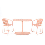 3 Piece Elegant Outdoor Bistro Set With 2 Chairs And Oval Table