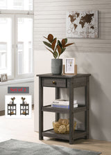 Arine - Console Table With Drawer And Shelves - Gray