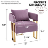 Modern Decorative Chair Teddy Fleece Upholstered And Metal Foot