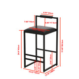 Elegant Bar Stool Set With Backrest And Footrest, Counter Height (Set of 2)