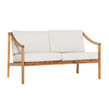 Modern Curved Arm Upholstered Outdoor Loveseat