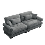 Modern Oversize Sofa With Cloud Like Comfort, Featuring Waist And Throw Pillows