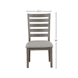 Casual Side Dining Chair With Ladder Back (Set of 2) - Gray