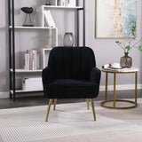 Modern Mid-Century Chair Tufted Sherpa Armchair For Living Room Bedroom Office