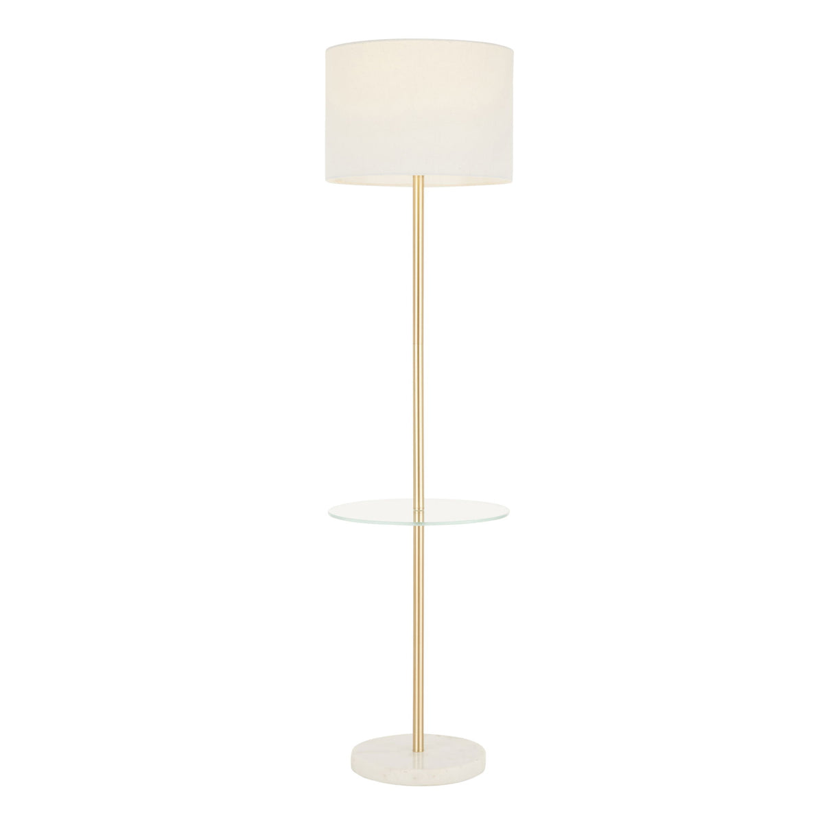 Chloe - Contemporary Shelf Floor Lamp - Clear / White
