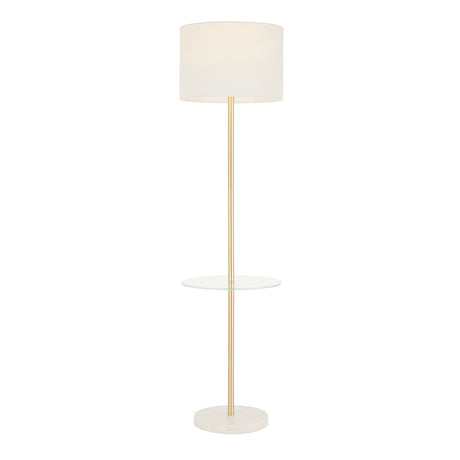 Chloe - Contemporary Shelf Floor Lamp - Clear / White