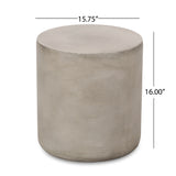 Cylindrical Design, Outdoor Lightweight Concrete Side Table
