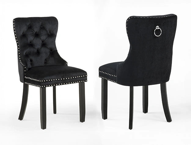 Arabella Accent Chair Black Velvet
