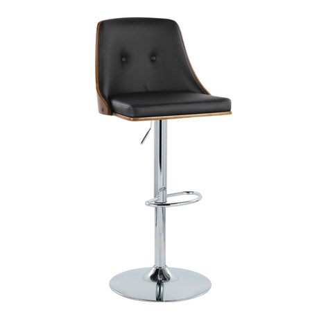 Gianna - Mid Century Modern Adjustable Barstool With Swivel With Oval Footrest (Set of 2)