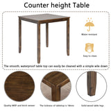 5 Piece Dining Table Set, Wooden Dining Square Table Set For 4
