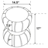 Round Upholstered Ottoman Pouf With Velvety Soft Upholstery