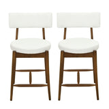 Mid Century Modern Counter Stools, Fabric Upholstered Chairs