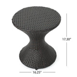 Highest Quality Wicker Hourglass Shaped Side Table - Brown Multi