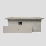 Concrete 60" Rectangular Propane Gas Fire Pit Table With 60000 Btu For Outdoor Spaces - Light Gray