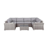 4 Person Patio Seating Set With Cushions, All Weather - Gray