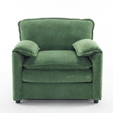 Oversized Reading Armchair With Thick Cushions, High Back Support